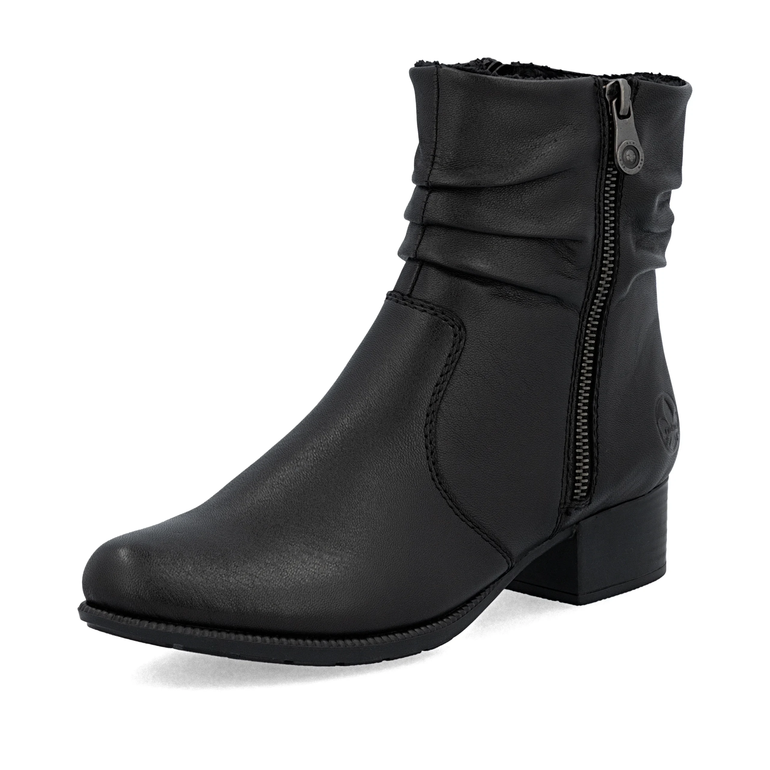 Rieker 78656-00 ladies black zip boots