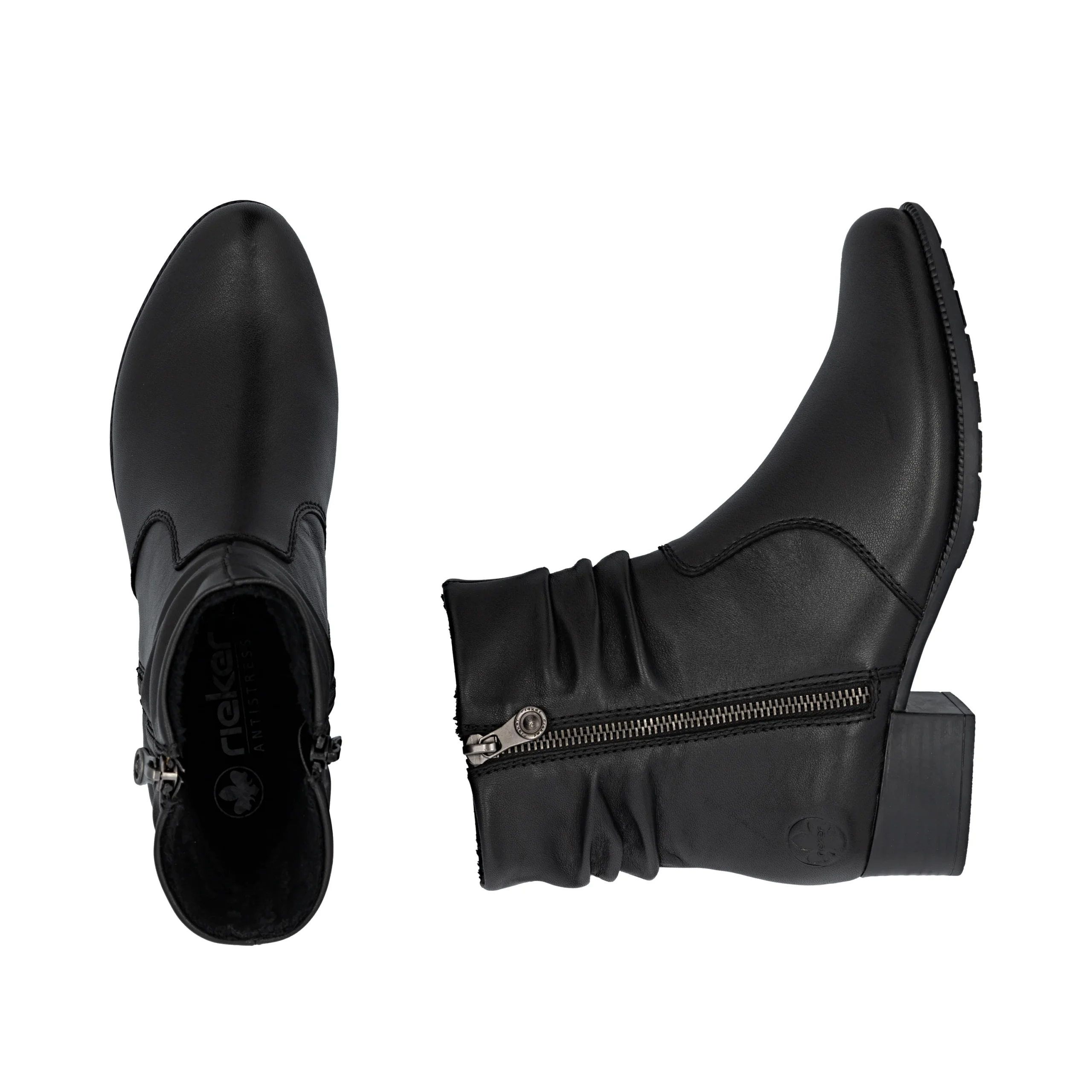 Rieker 78656-00 ladies black zip boots - Image 5