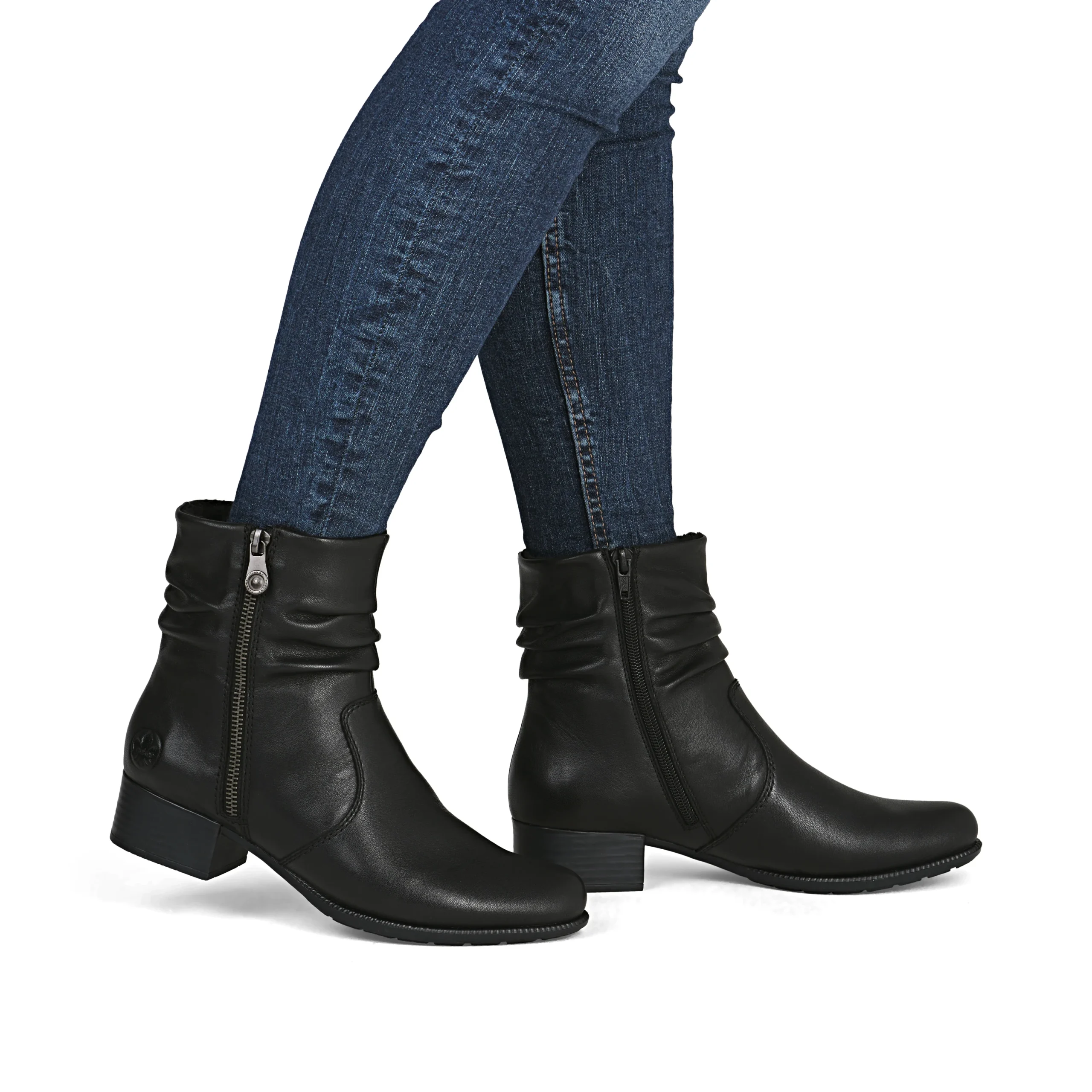 Rieker 78656-00 ladies black zip boots - Image 2